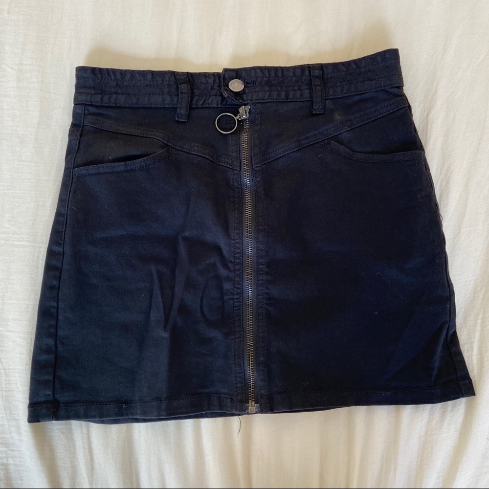 Black denim zipper F21 Miniskirt